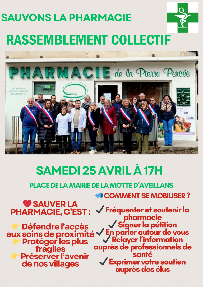 Mobilisation pour sauver la pharmacie de La Motte d&rsquo;Aveillans