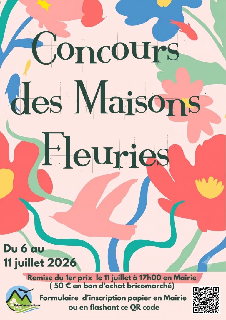 Affiche du Concours des Maisons Fleuries 2026 de Notre-Dame-de-Vaulx