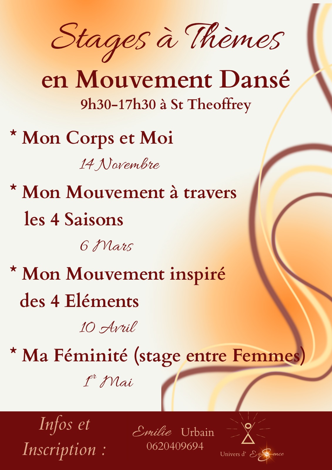 Stages à thèmes en Mouvement Dansé à Saint-Théoffrey