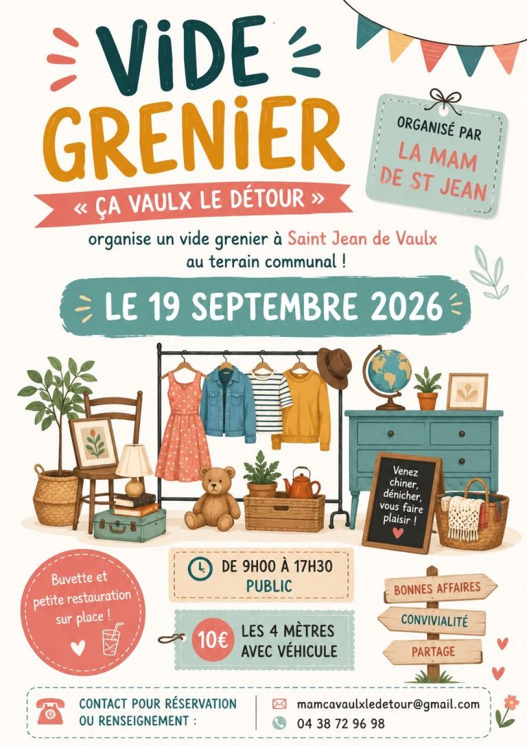 Vide-grenier à Saint-Jean-de-Vaulx le 19 septembre 2026