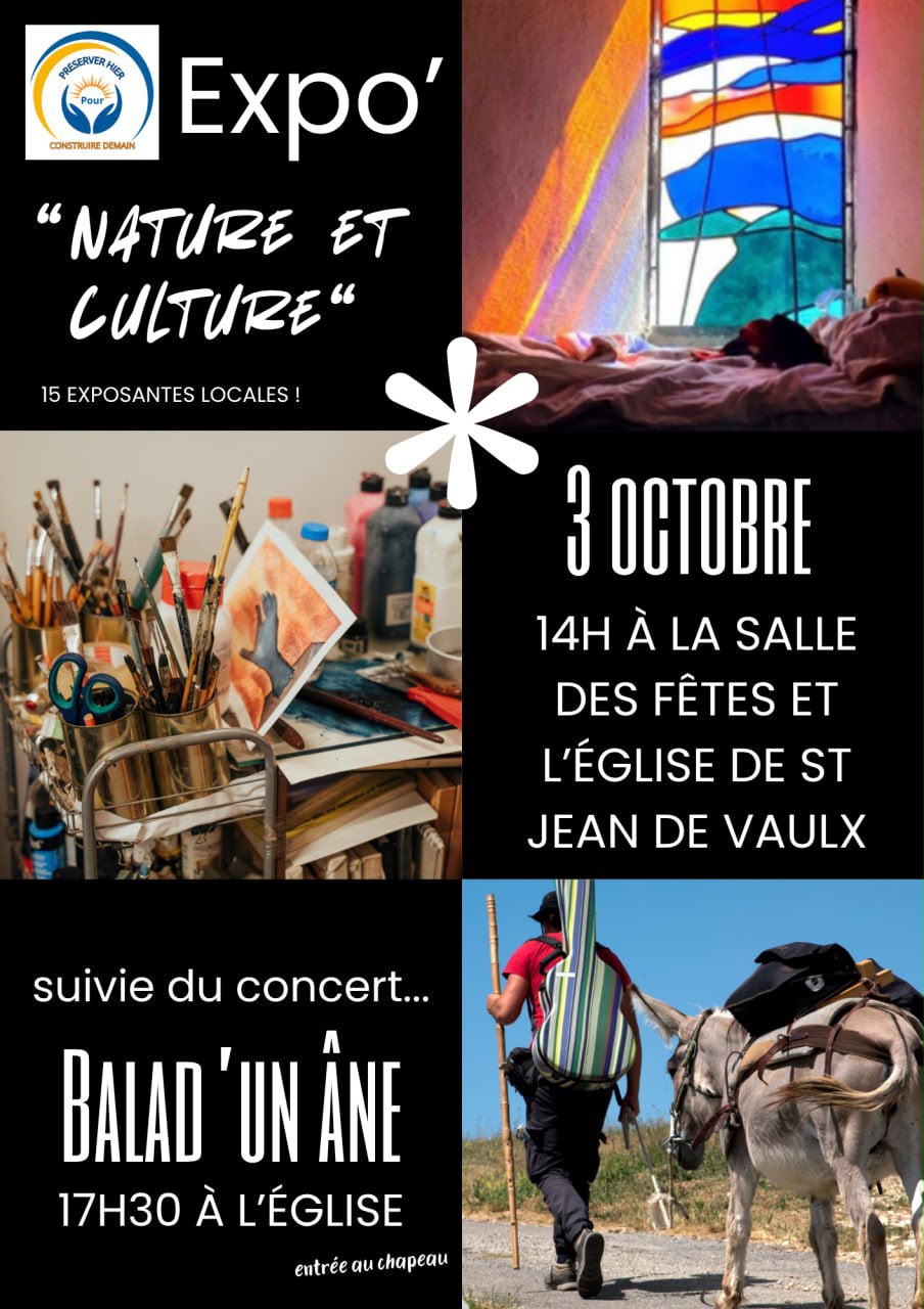 Exposition Nature et Culture et concert Balad’un Âne à Saint-Jean-de-Vaulx